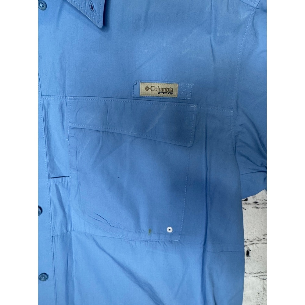 Columbia PFG‎ Performance Fishing Gear Blue Button Up Shirt Men's Size Large - Picture 2 of 9